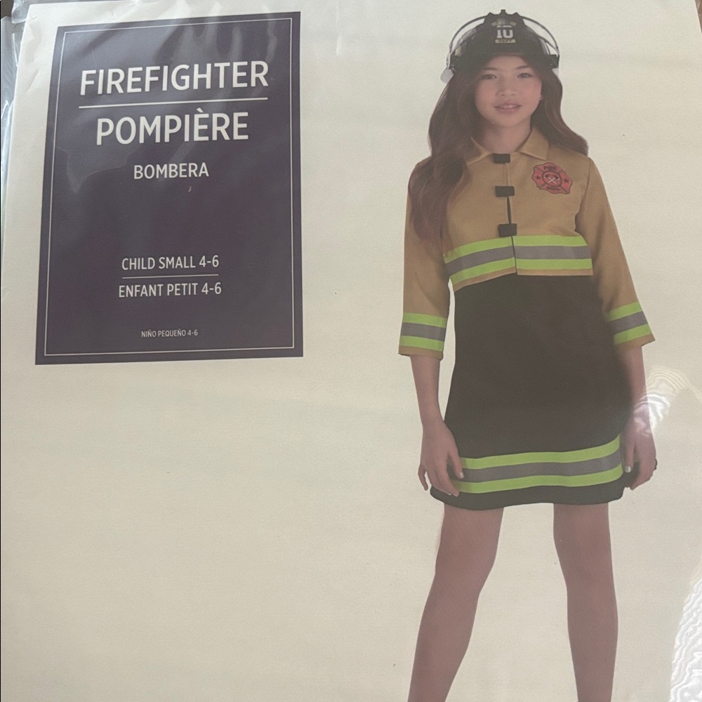 Children's Firefighter Costume - Tan and Black